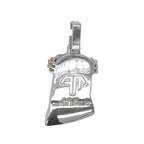 10K White Gold Enamel Crown Jesus Head Diamond Pendant 2.64 CT 2"