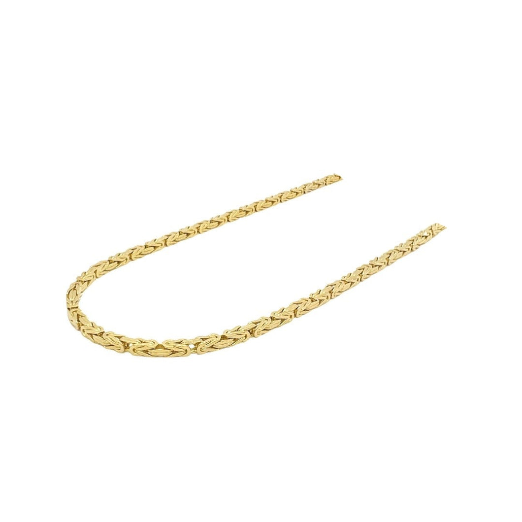 Solid Italian 14K Yellow Gold Byzantine Link Chain 2.25MM 18-28 Inches