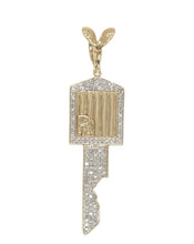 Load image into Gallery viewer, 10K Yellow Gold Rolls Royce Car Key Diamond Pendant 0.67 CT 2.2&quot;
