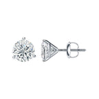 14K White Gold Round Solitaire Diamond Earrings 1.40-3.81 CT