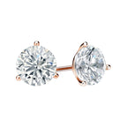 14K Rose Gold Round Solitaire Diamond Earrings 1.40-3.81 CT