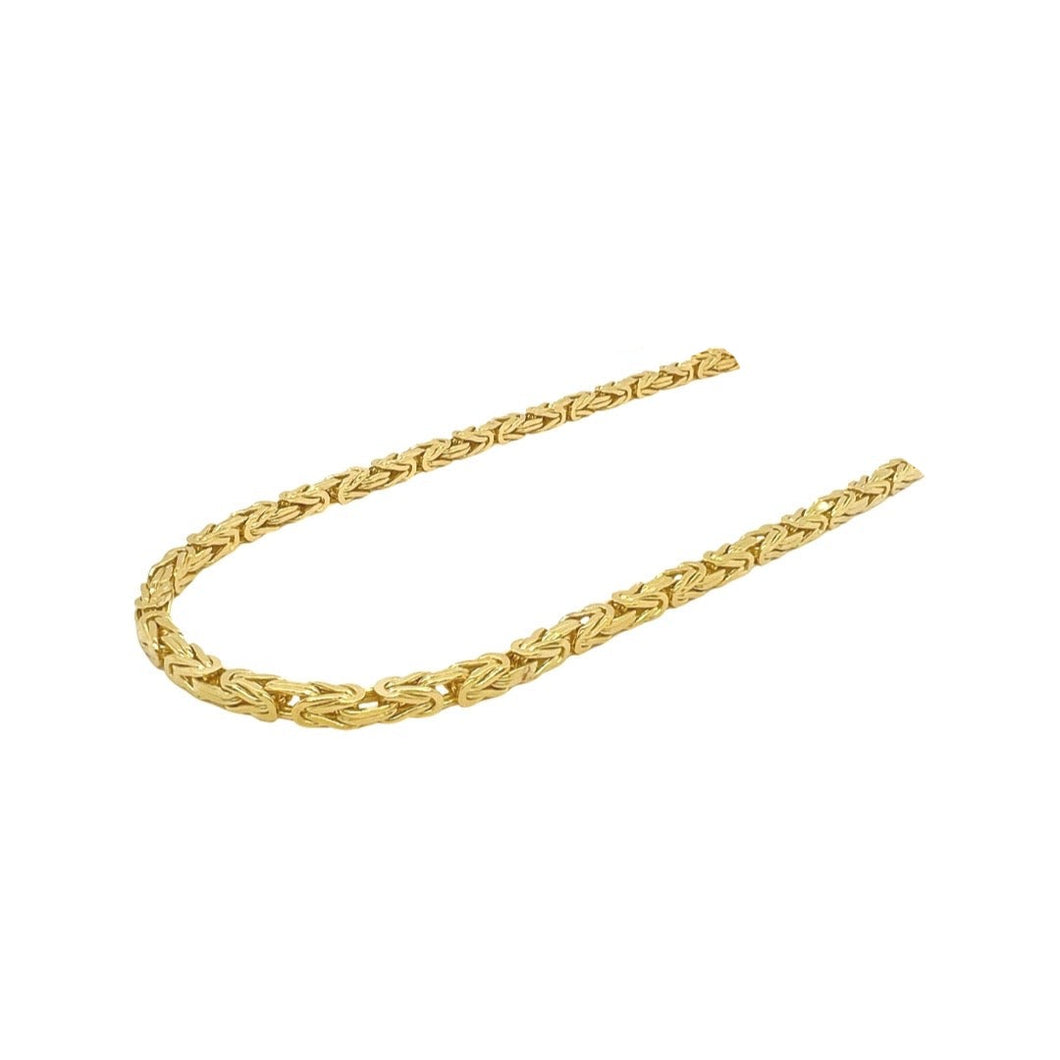 Solid Italian 14K Yellow Gold Byzantine Link Chain 3MM 18-28 Inches