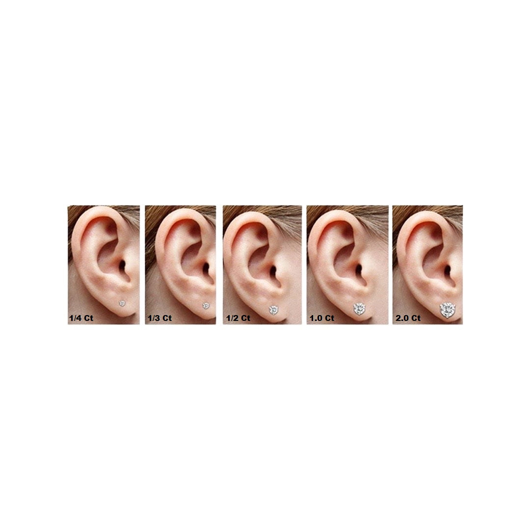 14K Rose Gold Round Solitaire Diamond Earrings 1.40-3.81 CT