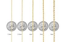 Load image into Gallery viewer, Italian 10K Yellow Gold Hollow Rope Chain 3MM 16-28 Inches
