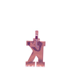 10K Rose White Gold 3D Letter K Initial Diamond Pendant 1.78 CT 1.5"