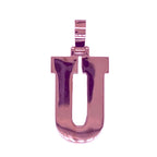 10K Rose White Gold 3D Letter U Initial Diamond Pendant 1.64 CT 1.5"